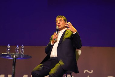 Spor Zirvesi Sao Paulo. 25 Nisan 2023. Sao Paulo, Brezilya: Serie A futbol ligi direktörü Luigi De Siervo, Sao Paulo 2023 Spor Zirvesi 'ne 25 Salı günü Sao Paulo' nun batısındaki Pavilhao Pacaembu 'da katıldı.. 