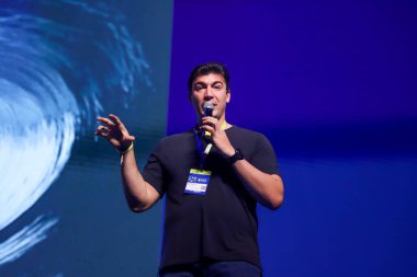 Spor Zirvesi Sao Paulo. 25 Nisan 2023. Sao Paulo, Brezilya: İş Olarak Spor: Davalar WSL, NFL, NBA: Paula Young - Ticari Faaliyetler ve Uluslararası İlişkiler Başkanı, SAF Botafogo Pedro Rego Monteiro CEO 'suyla görüştü