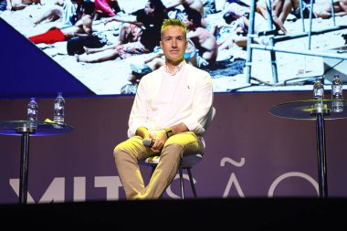 Spor Zirvesi Sao Paulo. 25 Nisan 2023. Sao Paulo, Brezilya: İş Olarak Spor: Davalar WSL, NFL, NBA: Paula Young - Ticari Faaliyetler ve Uluslararası İlişkiler Başkanı, SAF Botafogo Pedro Rego Monteiro CEO 'suyla görüştü