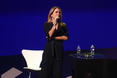 Spor Zirvesi Sao Paulo. 25 Nisan 2023. Sao Paulo, Brezilya: İş Olarak Spor: Davalar WSL, NFL, NBA: Paula Young - Ticari Faaliyetler ve Uluslararası İlişkiler Başkanı, SAF Botafogo Pedro Rego Monteiro CEO 'suyla görüştü