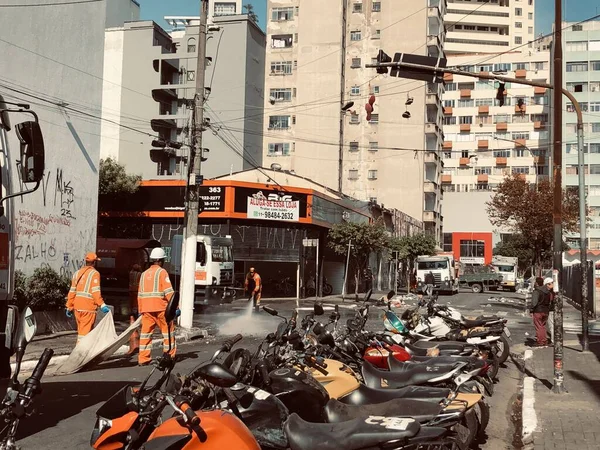 Aufräumarbeiten Den Straßen Von Cracolandia Sao Paulo April 2023 Sao — Stockfoto