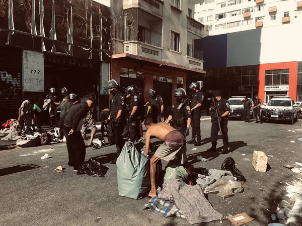 Sao Paulo Daki Cracolandia Sokaklarında Temizlik Operasyonu Nisan 2023 Sao — Stok fotoğraf