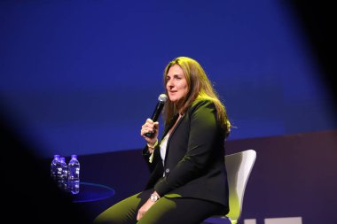 Sao Paulo 2023 Spor Zirvesi, Conmebol 'un Amerikan Futbolu ve 2023 Yarışması' nın evrimi için liderliği üzerine. 26 Nisan 2023, Sao Paulo, Brezilya Monserrat Jimenez - Genel Sekreter Yardımcısı ve Hukuk Direktörü, CONMEBOL Marcelo Gantman 