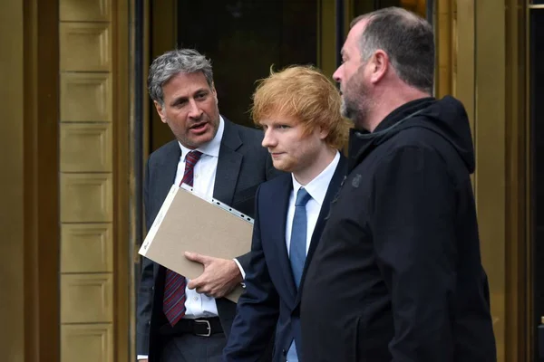 Sheeran Opouští Federální Soud Manhattanu New Yorku Dubna 2023 New — Stock fotografie
