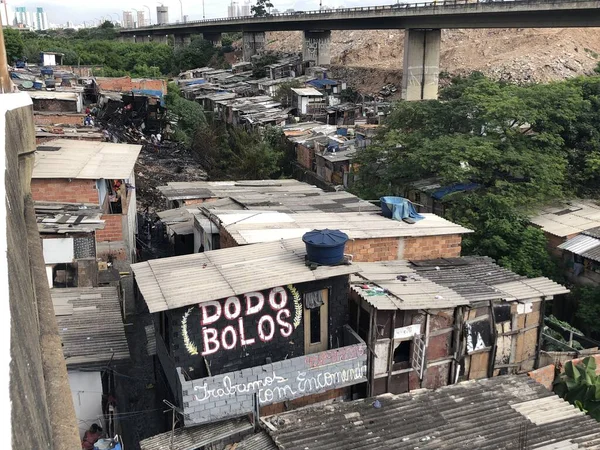 Fogo Favelas São Paulo Abril 2023 São Paulo Brasil São — Fotografia de Stock