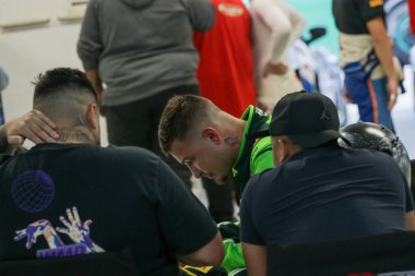 MC Gui, Sao Paulo 'daki Nascar Brasil Kupası' nda. 29 Nisan 2023, Sao Paulo, Brezilya: Nascar Brasil 'in 29 Nisan Cumartesi sabahı Sao Paulo' daki Interlagos pistindeki ikinci etabı için antrenman oturumlarına ve yarışa hak kazananlara bakmak.