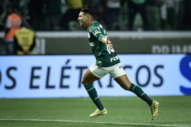 2023 Brezilya Futbol Şampiyonası Palmeiras Corinthians 'a karşı. 29 Nisan 2023, Sao Paulo, Brezilya: Palmeiras ve Corinthians arasındaki futbol maçı, 2023 Brezilya Futbol Şampiyonası 'nın 3. turu için geçerli, Sao P' deki Allianz Parque 'da düzenlendi.