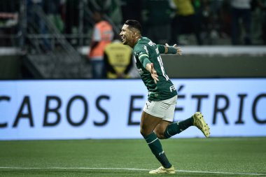 2023 Brezilya Futbol Şampiyonası Palmeiras Corinthians 'a karşı. 29 Nisan 2023, Sao Paulo, Brezilya: Palmeiras ve Corinthians arasındaki futbol maçı, 2023 Brezilya Futbol Şampiyonası 'nın 3. turu için geçerli, Sao P' deki Allianz Parque 'da düzenlendi.