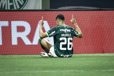 2023 Brezilya Futbol Şampiyonası Palmeiras Corinthians 'a karşı. 29 Nisan 2023, Sao Paulo, Brezilya: Palmeiras ve Corinthians arasındaki futbol maçı, 2023 Brezilya Futbol Şampiyonası 'nın 3. turu için geçerli, Sao P' deki Allianz Parque 'da düzenlendi.