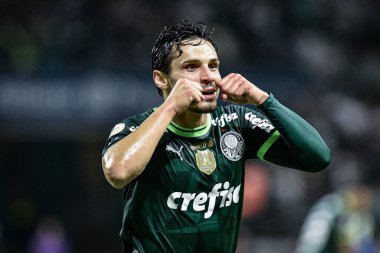 2023 Brezilya Futbol Şampiyonası Palmeiras Corinthians 'a karşı. 29 Nisan 2023, Sao Paulo, Brezilya: Palmeiras ve Corinthians arasındaki futbol maçı, 2023 Brezilya Futbol Şampiyonası 'nın 3. turu için geçerli, Sao P' deki Allianz Parque 'da düzenlendi.