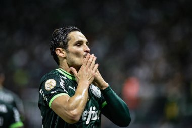 2023 Brezilya Futbol Şampiyonası Palmeiras Corinthians 'a karşı. 29 Nisan 2023, Sao Paulo, Brezilya: Palmeiras ve Corinthians arasındaki futbol maçı, 2023 Brezilya Futbol Şampiyonası 'nın 3. turu için geçerli, Sao P' deki Allianz Parque 'da düzenlendi.