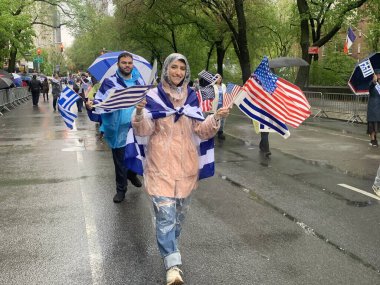 New York 'ta Yunan Bağımsızlık Günü Geçidi. 30 Nisan 2023, New York, ABD: Yunanistan 'ın Bağımsızlık Günü Geçidi, 64. ve 79. caddeler arasında Manhattan' daki 5. Cadde 'de, 30 Nisan Pazar günü saat 13: 30 arasında gerçekleşti.. 