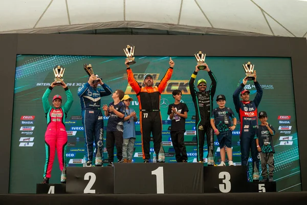 ナスカールGtプリントレース 2023年4月30日ブラジル サンパウロ サンパウロ南部のインターラゴスサーキットで開催されたナスカールGtスプリントレース第2ステージの様子 — ストック写真