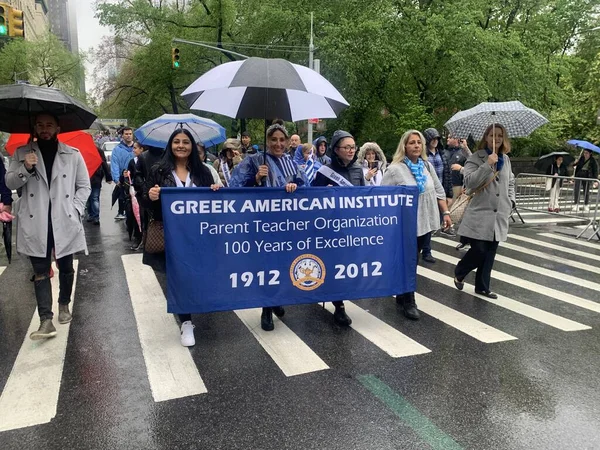 Парад День Независимости Греции Нью Йорке Апреля 2023 Года Нью — стоковое фото