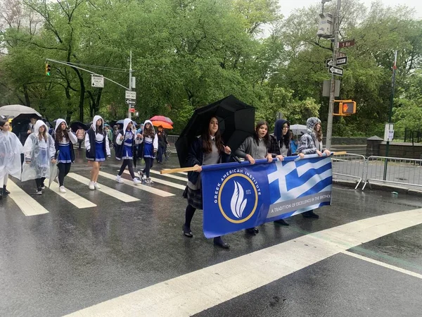 Desfile Del Día Independencia Griega Nueva York Abril 2023 Nueva — Foto de Stock