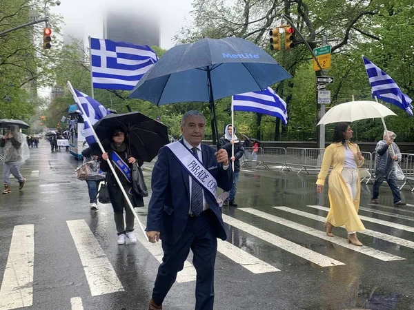 Desfile Del Día Independencia Griega Nueva York Abril 2023 Nueva —  Fotos de Stock