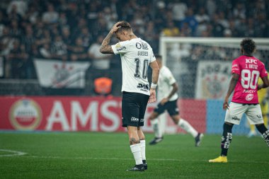 (Libertadores Kupası 2023: Corinthians Del Valle 'e karşı. 02 Mayıs 2023, Sao Paulo, Brezilya: Corinthians ve Independiente del Valle (EQU) arasındaki futbol maçı, Conmenol Libertadores 2023 'ün grup aşamasının üçüncü turu için geçerlidir.