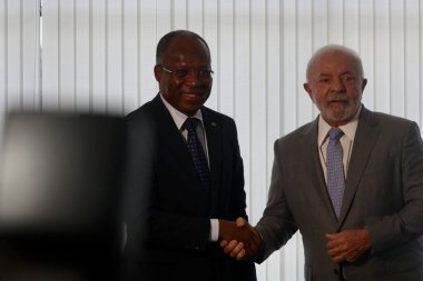 Brezilya Cumhurbaşkanı, Brezilya 'daki Itamaraty' de bir toplantı düzenledi. Mayıs 02, 2023. Brasilia, Federal Bölge, Brezilya: Brezilya Federatif Cumhuriyeti Başkanı Luiz Inacio Lula da Silva Cape Verde Cumhuriyeti Başbakanı oldu