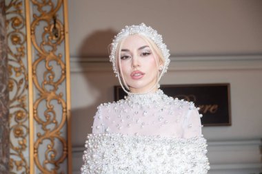 The Pierre Hotel: 2023 Met Gala Departures. May 01, 2023, New York, New York, USA: Ava Max wearing Christian Siriano departs The Pierre Hotel for 2023 Met Gala on May 01, 2023 in New York City.