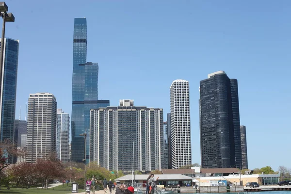 Chicago Accueillant Les Touristes Avec Ses Bras Tendus Mai 2023 — Photo