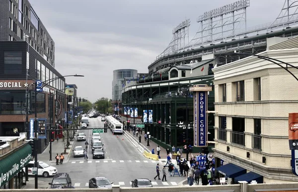 stock image MLB: Chicago Cubs vs Miami Marlins at Wrigley Stadium in Chicago. May 06, 2023, Chicago, Illinois, USA: Fans flock to see Chicago Cubs plays against Miami Marlins at Wrigley Stadium in Chicago during the MLB games.