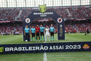 (Brezilya Futbol Şampiyonası: Athletico PR Flamengo 'ya karşı. 7 Mayıs 2023, Curitiba, Parana, Brezilya: Athletico PR ve Flamengo arasındaki futbol maçı 2023 Brezilya Futbol Şampiyonası 'nın dördüncü turu için geçerli, Pazar günü Arena da Baixada' da