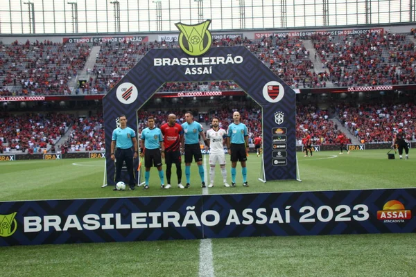 Spo Brazilský Fotbalový Šampionát Athletico Flamengo Květen 2023 Curitiba Parana — Stock fotografie