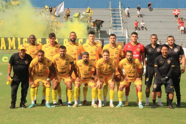 ブラジルサッカー選手権セリエC アマゾナス対アメリカ 2023年5月6日 マナウス アマゾナス ブラジル アマゾナスとアメリカ Rnの間のサッカー試合は ブラジルのサッカー選手権のシリーズCの第2ラウンドに有効です — ストック写真