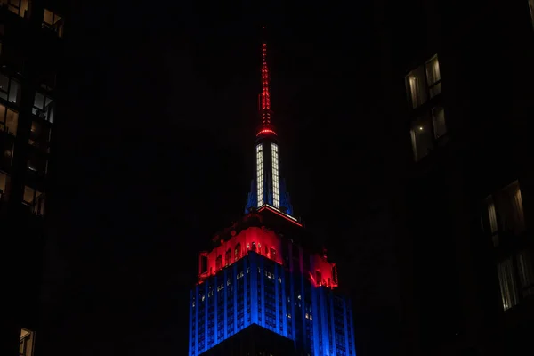Empire State Building Lit Colors Union Jack Celebration Coronation Inglés — Foto de Stock