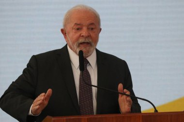 (INT) Lula, Brasilia 'daki Ulusal Oral Sağlık Politikası Yaptırma Töreni' nde. 08 Mayıs 2023, Brasilia, Federal Bölge, Brezilya: Brezilya Cumhurbaşkanı Luiz Inacio Lula da Silva, PL 8131 / 2017 yaptırım törenindeydi.