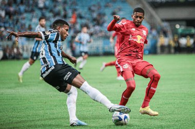 Brezilya Futbol Şampiyonası: Gremio, Red Bull Bragantino 'ya karşı. 7 Mayıs 2023, Porto Alegre, Brezilya: Gremio ve Bragantino arasındaki futbol maçı, Brezilya Futbol Şampiyonası 'nın dördüncü turu için geçerli.