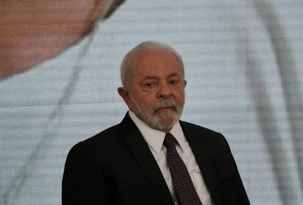 Lula Bij Nationale Orale Gezondheidsbeleid Sanctie Ceremonie Brasilia Mei 2023 — Stockfoto