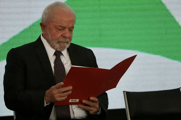 Lula National Oral Health Policy Sanctioning Ceremony Brasilia Engelsk Mai – stockfoto
