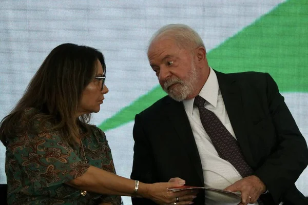 Lula Vid National Oral Health Policy Sanctioning Ceremony Brasilia Maj — Stockfoto
