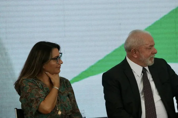 Lula Vid National Oral Health Policy Sanctioning Ceremony Brasilia Maj — Stockfoto