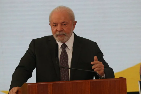 Int Lula Bij Sanctieceremonie Voor Het Nationale Beleid Inzake Mondgezondheid — Stockfoto