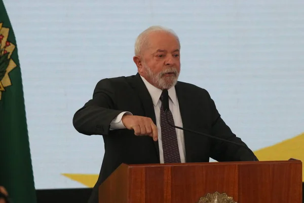 Int Lula Vid National Oral Health Policy Sanctioning Ceremony Brasilia — Stockfoto