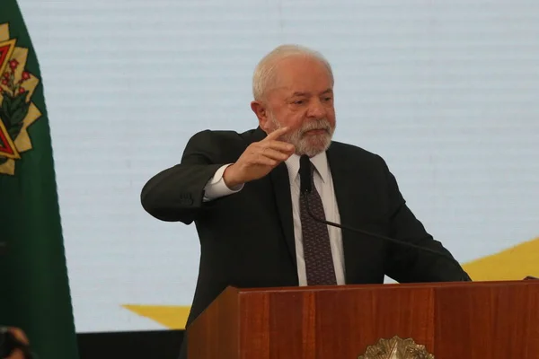 Int Lula Ceremonia Nacional Sanción Políticas Salud Bucal Brasilia Mayo —  Fotos de Stock