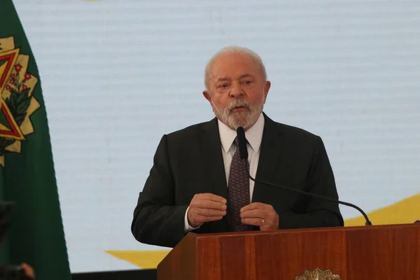 Int Lula Στην Εθνική Τελετή Επιβολής Της Προφορικής Πολιτικής Υγείας — Φωτογραφία Αρχείου