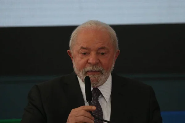 Lula Lors Cérémonie Nationale Sanction Politique Sur Santé Buccodentaire Brasilia — Photo