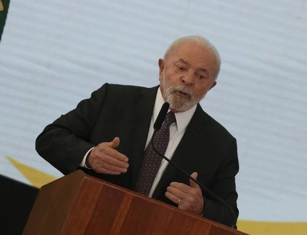 Lula National Oral Health Policy Sanctioning Ceremony Brasilia Engelsk Mai – stockfoto