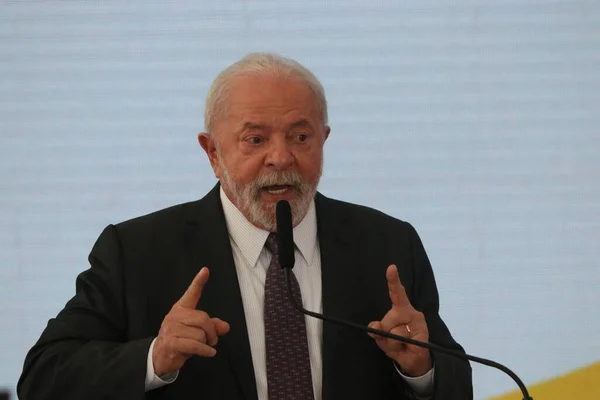Int Lula Nemzeti Orális Egészségügyi Politika Szankcionálási Ceremóniáján Brazíliában 2023 — Stock Fotó