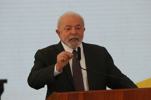 Lula National Oral Health Policy Sanctioning Ceremony Brazílii Květen 2023 — Stock fotografie