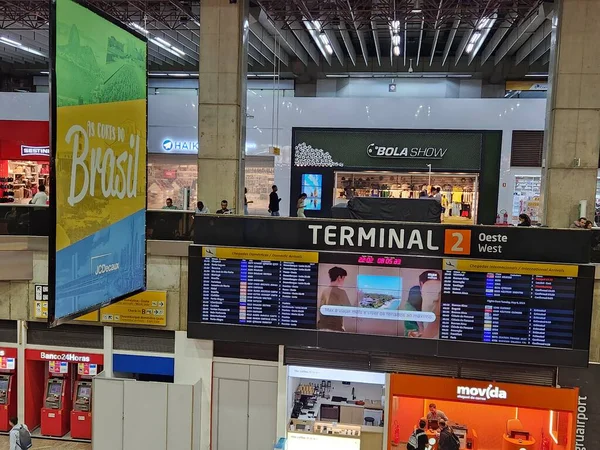 Bandara Internasional Guarulhos Mei 2023 Sao Paulo Brasil Gerakan Orang — Stok Foto