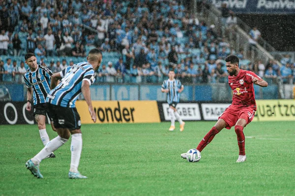 ブラジルサッカー選手権 グレミオ対レッドブル ブラガンティーノ 2023年5月7日 ブラジルのポルト アレグレ アリーナ グレミオで開催されたブラジルサッカー選手権の第4ラウンドのために有効グレミオとブラガンティーノの間のサッカー試合 — ストック写真