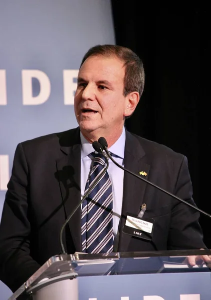 位于纽约的Lide Brazil Investment Estment Forum 2023年5月9日 巴西纽约 巴西众议院议长亚瑟 里拉与由参议员 联邦众议员和2人组成的代表团讨论了巴西的机遇 — 图库照片