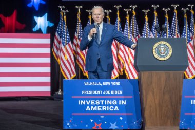 Başkan Biden Borç Tavanı 'na tazminat gönderiyor. 10 Mayıs 2023, Valhalla, New York, ABD: ABD Başkanı Joe Biden, 10 Mayıs 2023 tarihinde Valhalla, New York, ABD 'de SUNY Westchester Community College' da düzenlenen bir etkinlikte borç sınırı hakkında konuştu.. 