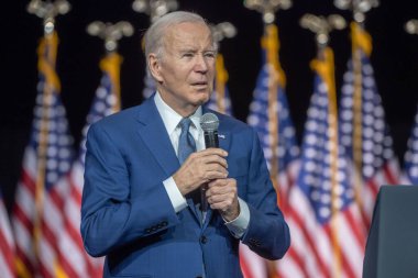 Başkan Biden Borç Tavanı 'na tazminat gönderiyor. 10 Mayıs 2023, Valhalla, New York, ABD: ABD Başkanı Joe Biden, 10 Mayıs 2023 tarihinde Valhalla, New York, ABD 'de SUNY Westchester Community College' da düzenlenen bir etkinlikte borç sınırı hakkında konuştu.. 