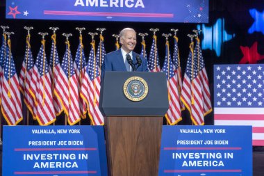 Başkan Biden Borç Tavanı 'na tazminat gönderiyor. 10 Mayıs 2023, Valhalla, New York, ABD: ABD Başkanı Joe Biden, 10 Mayıs 2023 tarihinde Valhalla, New York, ABD 'de SUNY Westchester Community College' da düzenlenen bir etkinlikte borç sınırı hakkında konuştu.. 