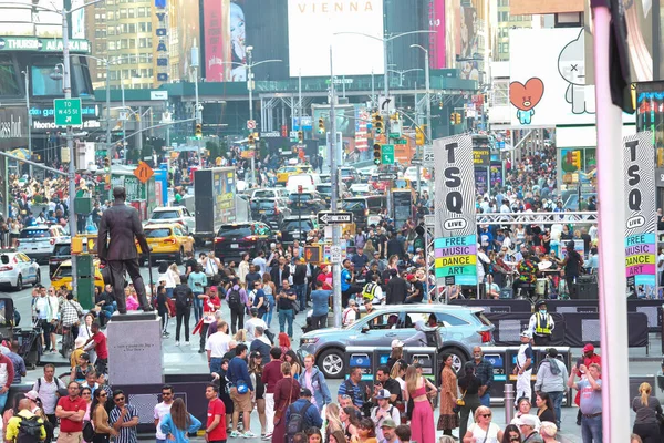 Intense Beweging Aan Het Eind Van Middag Time Square Mei — Stockfoto